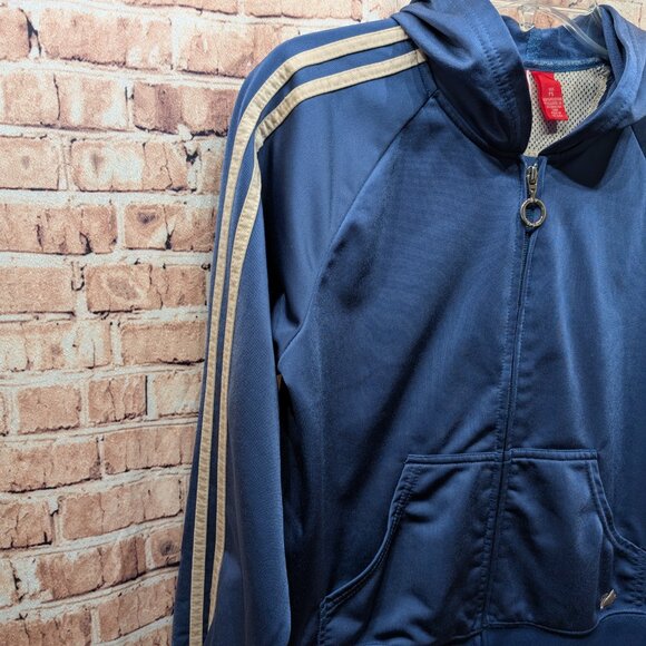 Gloria Vanderbilt Zip Up Sports Jacket in Vintage Blue and Cream Size Large - Picture 5 of 13